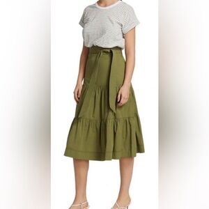 VERONICA BEARD TRAIL MIXED MEDIA MIDI BELTED SHIRT DRESS NWOT SIZE MEDIUM